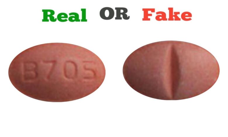 Fake Orange B705 Xanax Pill