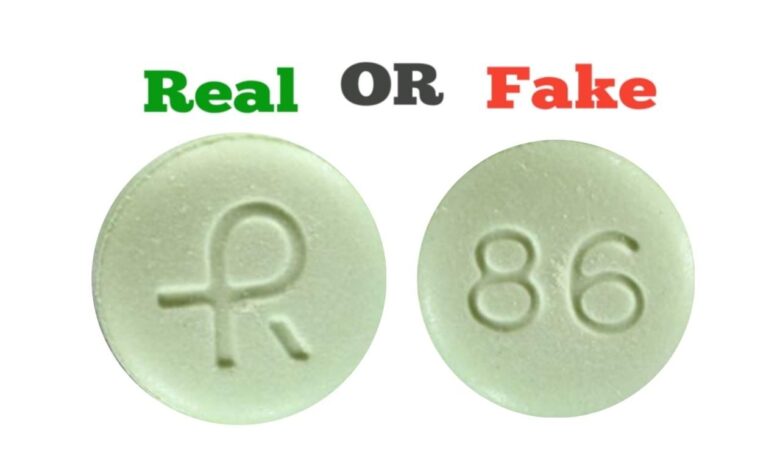 fake R 86 green xanax Pill