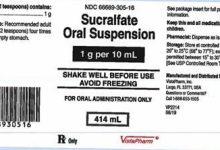 Recall of Sucralfate Oral Suspension 1g 10mL