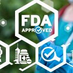 Medical concept of FDA approved. Food and drugs administration q